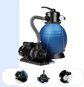 Sistem de filtrare cu nisip pentru piscină AQUA, 10 200 l/h, albastru Jurhan