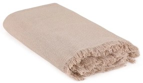 Cuvertură maro din bumbac reciclat 170x205 cm Merlin – Mijolnir