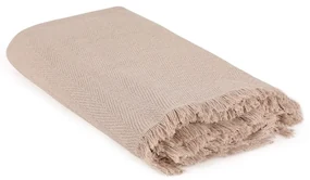Cuvertură maro din bumbac reciclat 170x205 cm Merlin – Mijolnir