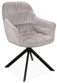 Scaun de bucaterie Astoria II Velvet, gri deschis