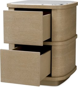 Noptiera/ masuta laterala design LUX Cabana S, furnir stejar albit