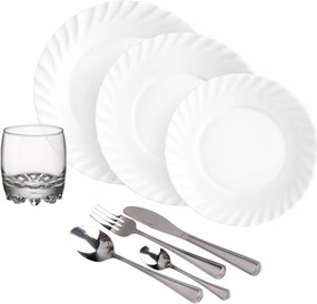 Set de masă Bormioli Rocco, 48 piese, cu tacâmuri Prima & Hanna