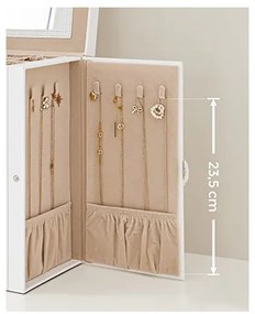 Cutie de bijuterii, Songmics, 10 x 12.6 x 6 cm, Alb