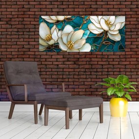 Tablou - Vitraliu cu magnolie (120x50 cm)