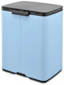 Cos de gunoi Brabantia Bo Small 1006637, 12 L, Deschidere silentioasa si lina, Baza antiderapanta, Albastru deschis