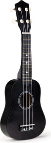 Chitară Ukulele din lemn pentru copii, 4 corzi din nailon negru