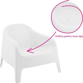 Scaun stivuibil, alb, plastic, SOKRA NEW