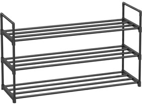 Suport pantofi, 3 nivele , 30 x 92 x 54 cm, negru