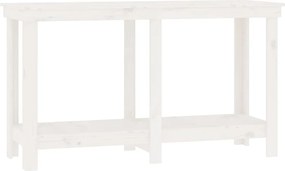 vidaXL Banc de lucru, alb, 140x50x80 cm, lemn masiv pin