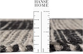 Covor tip traversă negru/crem reversibil/țesut manual din amestec de iută 80x200 cm Rex – Hanse Home