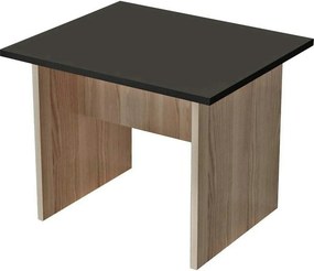 Masuta cafea, stejar/negru, PAL melaminat, 60x50x46 cm