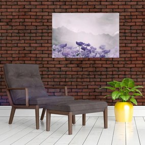 Tablou - Flori mov în munți (90x60 cm)