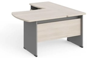Statie de lucru de colt Manager 140 x 160 cm, stânga, salcâm deschis / gri