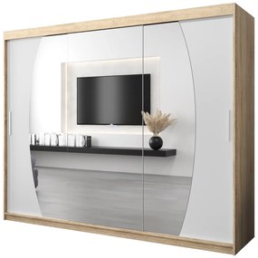Dulap de haine 250 cm Eclipse (Stejar sonoma + Alb mat). 1063452