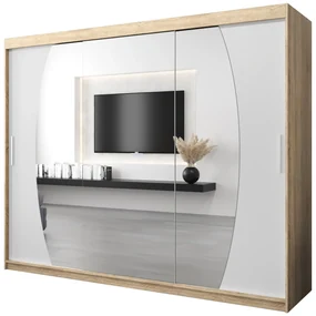 Dulap de haine 250 cm Eclipse (Stejar sonoma + Alb mat). 1063452