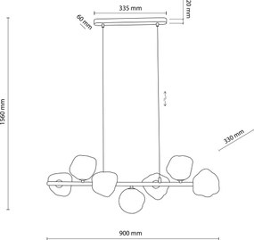 Brilagi - Lustră suspendată pe cablu VULCANO 7xG9/8W/230V bronz/bej fumuriu