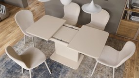 Mazzoni ASTON MINI-Z Bej (Șampanie) - MĂSUȚĂ DE CAFEA MODERNĂ EXTENSIBILĂ REGLABILĂ PE ÎNĂLȚIME MASĂ TRANSFORMABILĂ