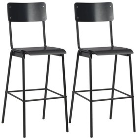 Set mobilier de bar, 3 piese, negru, otel