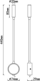 Aplica de perete cu reader LED BOAVISTA negru