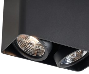 Spot de design negru, montat la suprafață, GU10 70mm, cu 2 lumini, rotativ și înclinabil - Vox