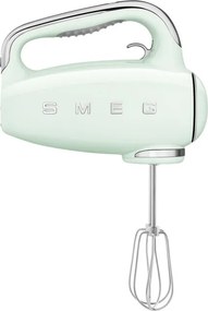 Mixer manual SMEG 50's Style HMF01PGEU, 250 W, 9 viteze, Functie Turbo, Afisaj LED, Timer, Accesorii, Verde