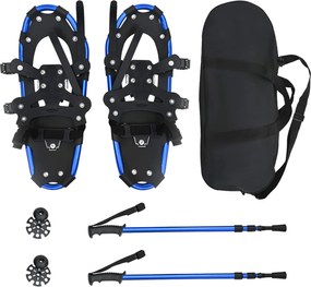 vidaXL Rachete de zăpadă 3 în 1 cu bastoane de drumeție 53 x 21 cm