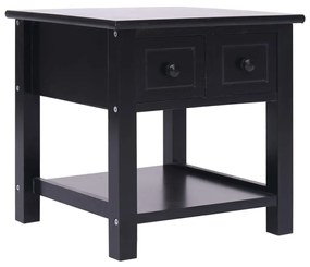 Masa laterala, negru, 40 x 40 x 40 cm, lemn de paulownia 1, Negru