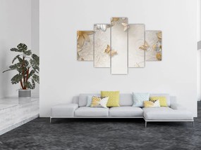 Tablou - Flori cu fluturi (150x105 cm)