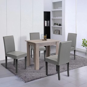 Set de masă Leon 4+1 stejar York gri