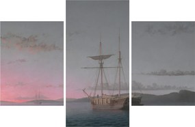 Tablou - Fitz Henry Lane, Lumber Schooners at Evening on Penobscot Bay, reproducere (90x60 cm)