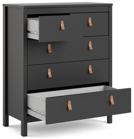 Comodă neagră înaltă 82x99 cm Madrid – Tvilum