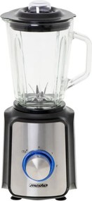 Blender Mesko MS 4080, 1200 W, 1,5 l, 21 000 rpm, 6 lame, 2 viteze + funcție puls, capac cu orificiu, inox/negru