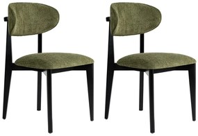 Set de scaune de sufragerie Lionte Green andBlack, 2 bucăți