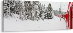 Tablou - Tren într-un peisaj înzăpezit (120x50 cm)