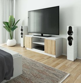 Măsuță TV Dariel (Alb + Stejar sonoma). 1069407