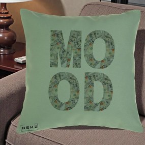 Perna Decorativa MOOD Money Grafic Urban, 40x40 cm, Verde, Husa Detasabila, Perna Inclusa, BEKZ®