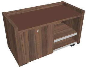 Comodă mobilă Verno 100 x 50 cm cu sticlă, stânga, nuc / maro