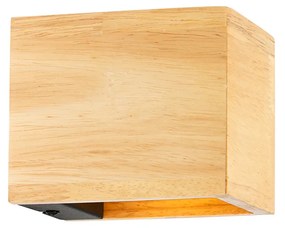 Set de 4 lămpi de perete inteligente din lemn de stejar incluzând WiFi G9 - Transfer