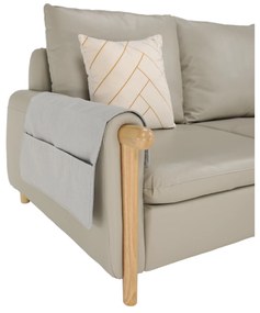 Canapea complet tapiţată 3 locuri, piele / piele ecologică gri deschis, LINSY
