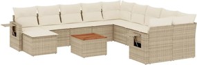 vidaXL Set canapele de grădină cu perne, 12 piese, bej, poliratan