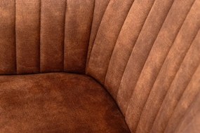 Set de 2 scaune elegante Turin catifea maro ruginiu