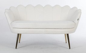 FREY Alb din Boucle cu Spătar cu Picioare Aurii