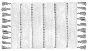 Covor de baie cu franjuri, 50 x 75 cm, gri