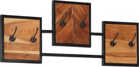 vidaXL Cuier de perete, 90x1x35 cm, lemn masiv de acacia și fier