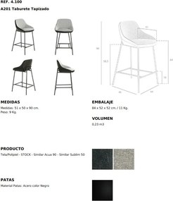 Scaun de bar tapitat design italian Tomika