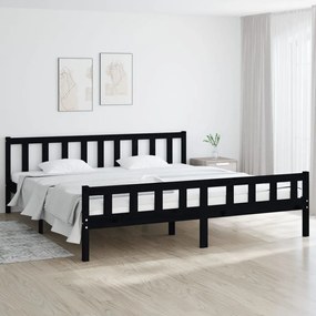 810693 vidaXL Cadru de pat, negru, 160x200 cm, lemn masiv
