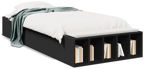 3280602 vidaXL Cadru de pat, negru, 100x200 cm, lemn prelucrat