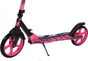 Trotineta copii si adolescenti NOVOKIDS™ Funky Camo PRO, Maxim 100 kg, Functie Super Brake, Diametru roata fata 230 mm, Roz Camuflaj