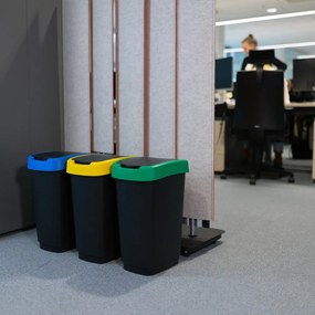Coșuri de gunoi negre 3 buc. pentru reciclat din plastic reciclat 25 l Twist – Rotho