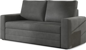 Canapea gri închis extensibilă/cu spațiu de depozitare cu tapițerie din catifea 151 cm Wave – ELTAP